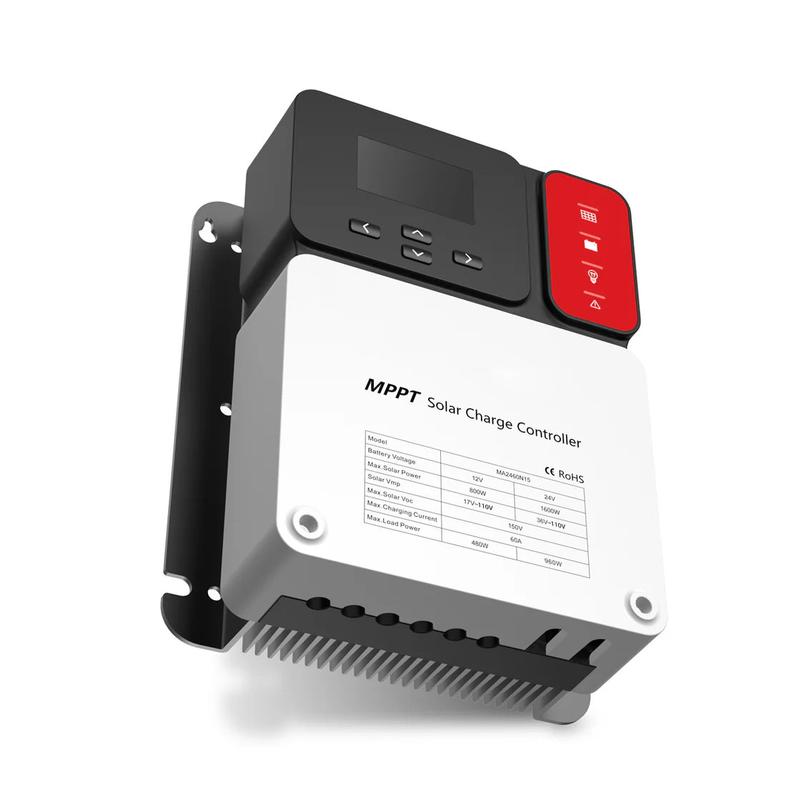 SRNE 12V 24V 60A MPPT Solar Charge Controller (detail view) SRNE 12V 24V 60A - MA2460N15 detail view | NZ Depot