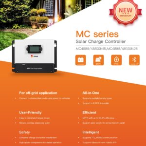 SRNE MC4885N25 MPPT Controller - MC4885N25 side profile | NZ Depot