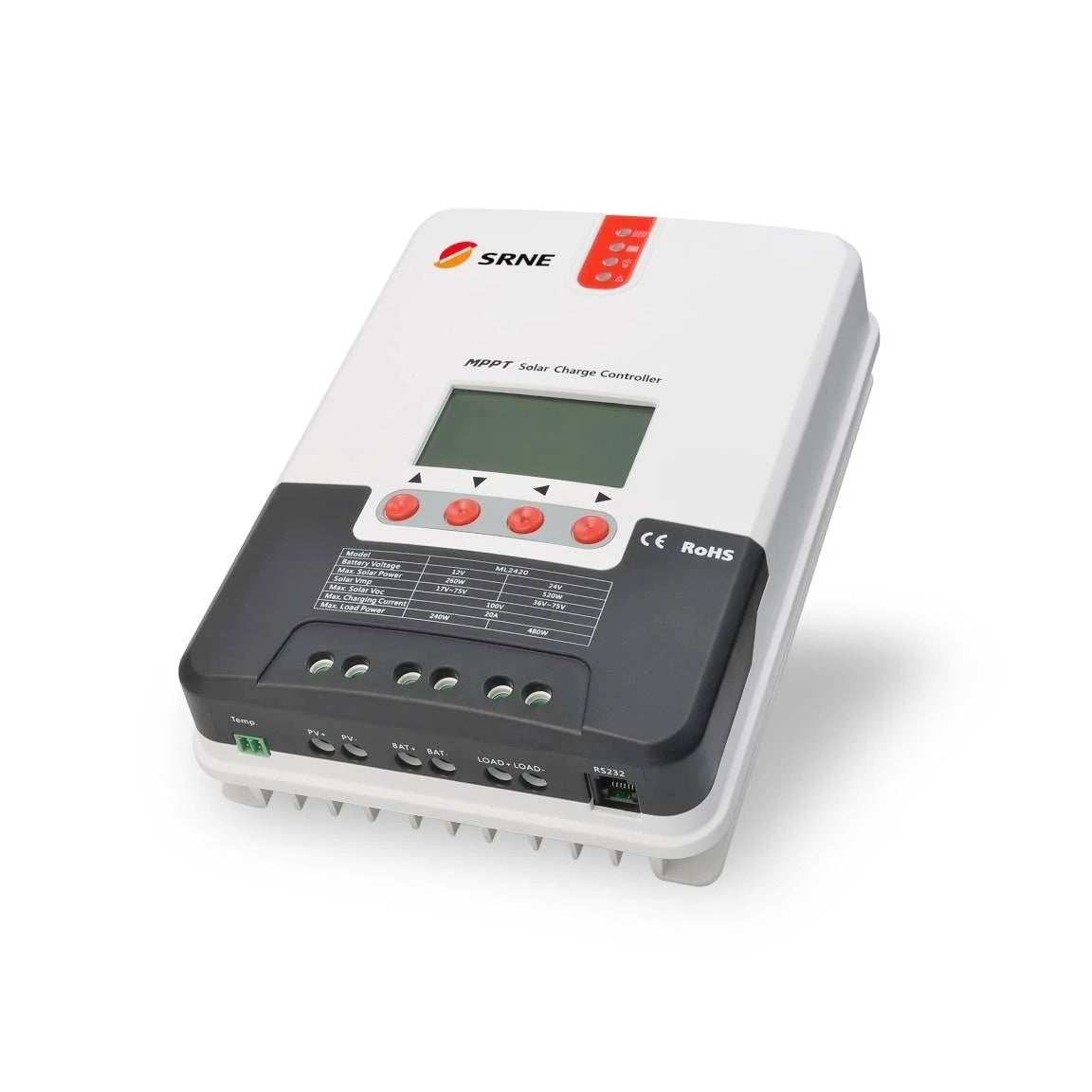 SRNE ML2430 MPPT Controller 30A MPPT Solar Charge Controller 12V/24V (product photo) SRNE ML2430 MPPT Controller - ML2430 product photo | NZ Depot