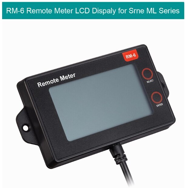 RM-6 Remote Meter LCD Display Monitor for SRNE MC Series MPPT Solar Controller (side profile) RM-6 Remote Meter LCD - RM-6 side profile | NZ Depot