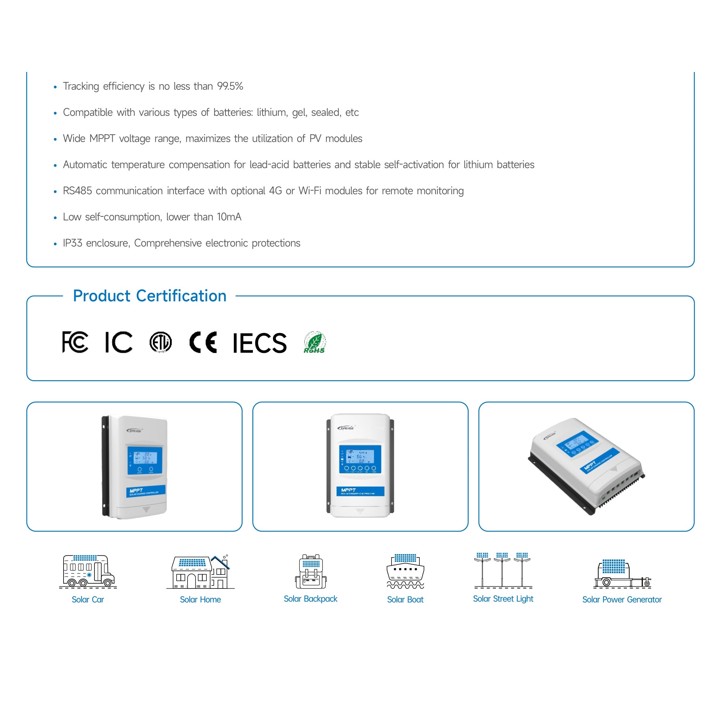 Epever 30A MPPT Charge Controller XTRA3210N G3 BLE - NEW Bluetooth Module (detail view) Epever 30A MPPT Charge - XTRA3210NG3BLE detail view | NZ Depot