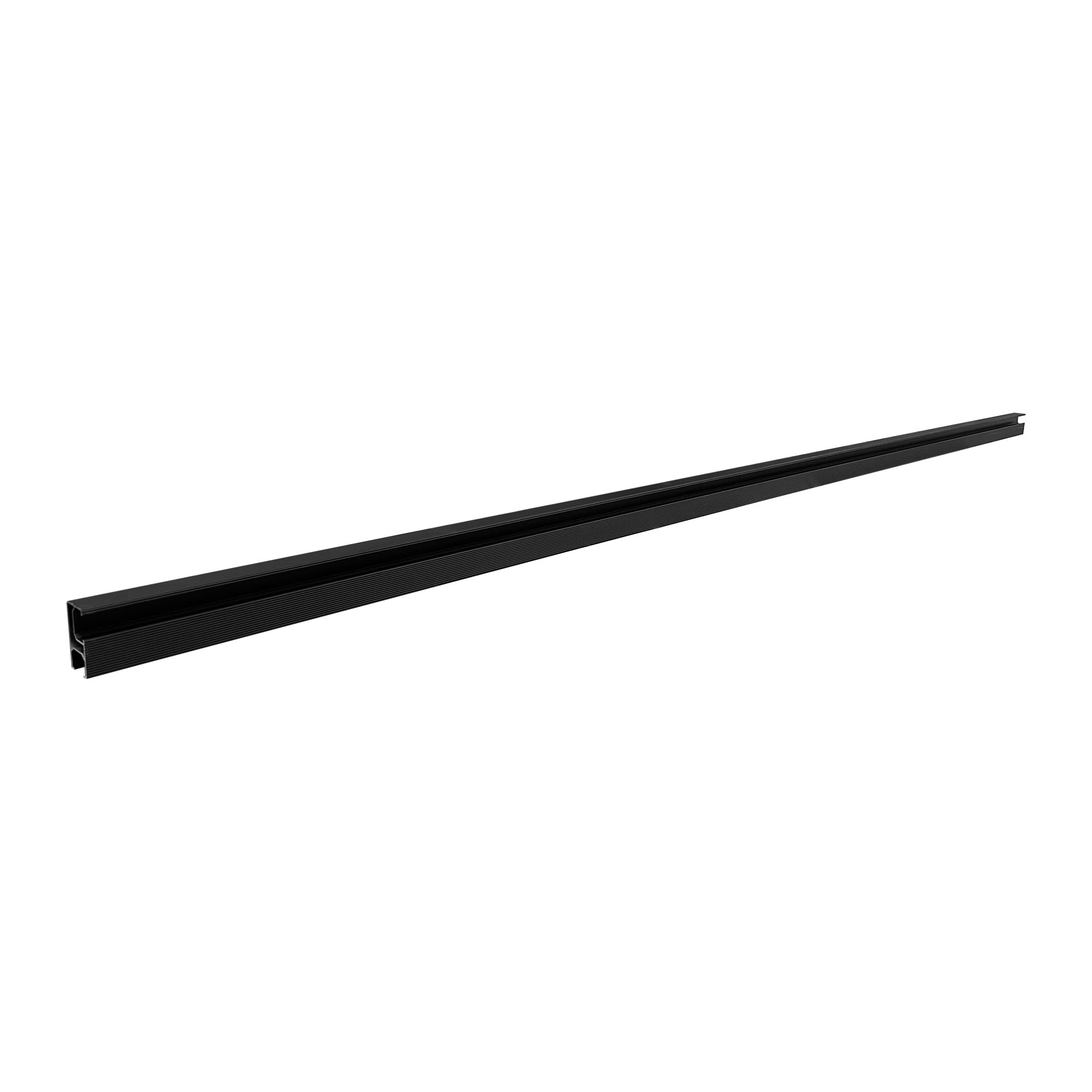 Black Anodized Aluminum Solar Mounting Rail 2.4m (installed view) Black Anodized Aluminum Solar - RAIL-2.4 installed view | NZ Depot