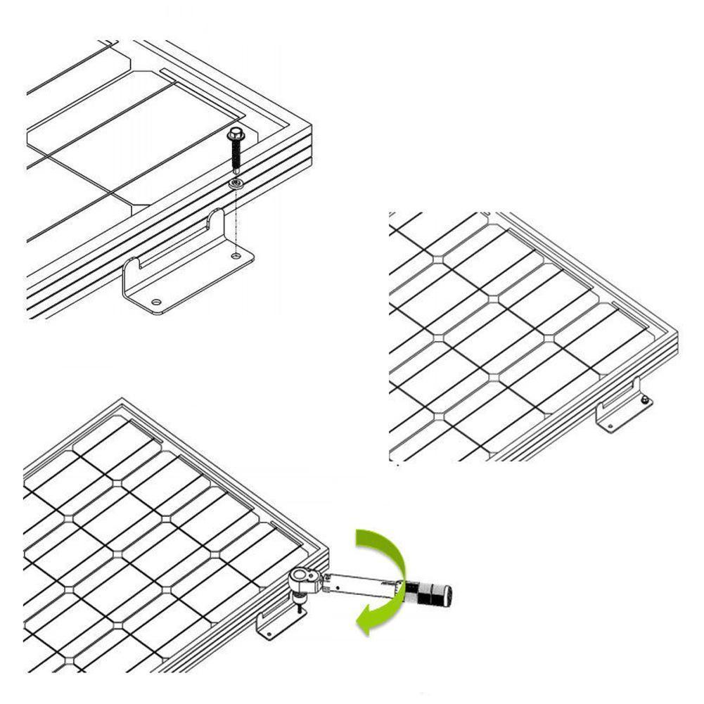 4 X Solar Panel Mounting kit Z Brackets Set Fixing Caravan Roof Stainless GRC (detail view) 4 X Solar Panel - SL-MOUNT detail view | NZ Depot