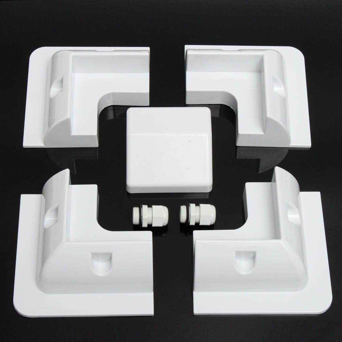 5 Pieces Solar Panel Mounting Kit drill free ABS Bracket SET, PASS THROUGH Boat (installed view) 5 Pieces Solar Panel - SL-MOUNT5 installed view | NZ Depot