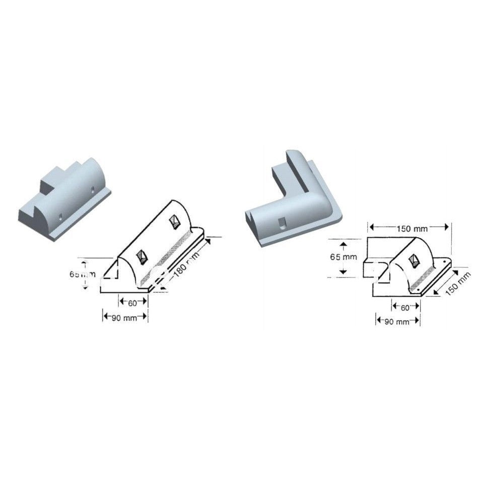 5 Pieces Solar Panel Mounting Kit drill free ABS Bracket SET, PASS THROUGH Boat (product photo) 5 Pieces Solar Panel - SL-MOUNT5 product photo | NZ Depot