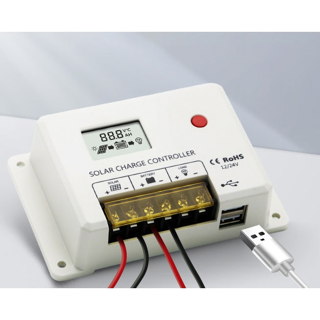SRNE HC2410 High Quality 10A PWM Solar Charge Controller 12V/24V (side profile) SRNE HC2410 High Quality - HC2410 side profile | NZ Depot