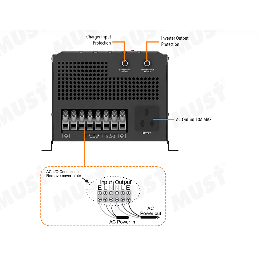 Mustpower EP30-3KW PRO 24V 3000W EP3000 Pro Low Frequency Power Inverter/Charger (product photo) Mustpower EP30-3KW PRO 24V - EP30-3KW product photo | NZ Depot