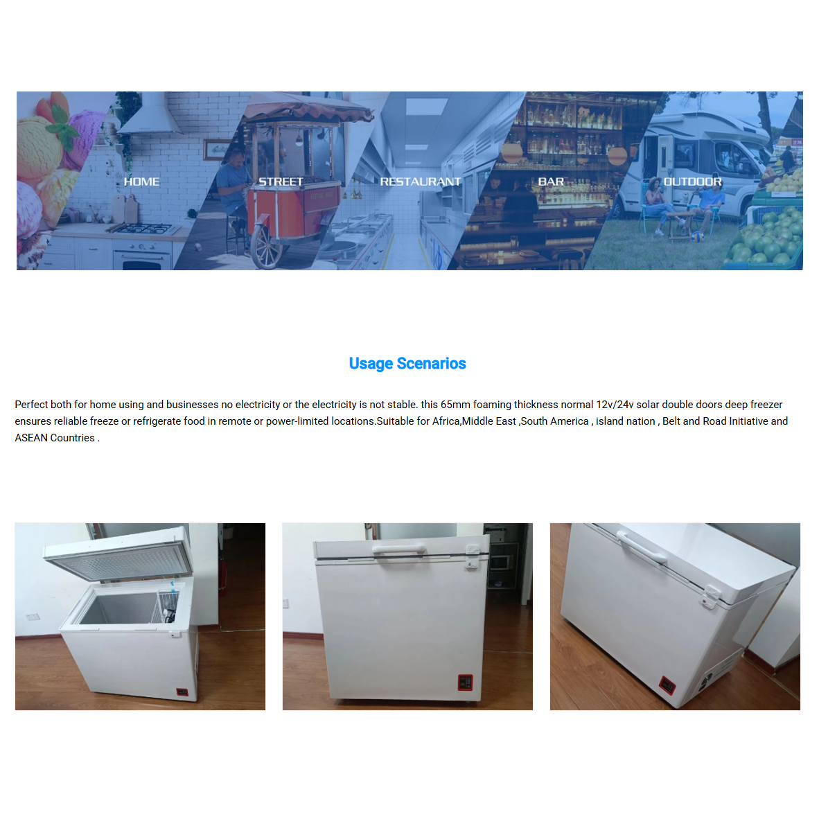 68L 12-24V DC 65mm Upright Single Door Solar Deep Freezer with DC Compressor (product photo) 68L 12-24V DC 65mm - BD/BC-68H product photo | NZ Depot