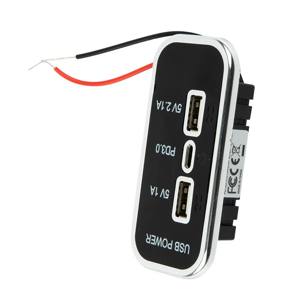 12-24V Dual USB-C PD Fast Charger Socket for Car, Boat & RV (installed view) 12-24V Dual USB-C PD - USB charger installed view | NZ Depot