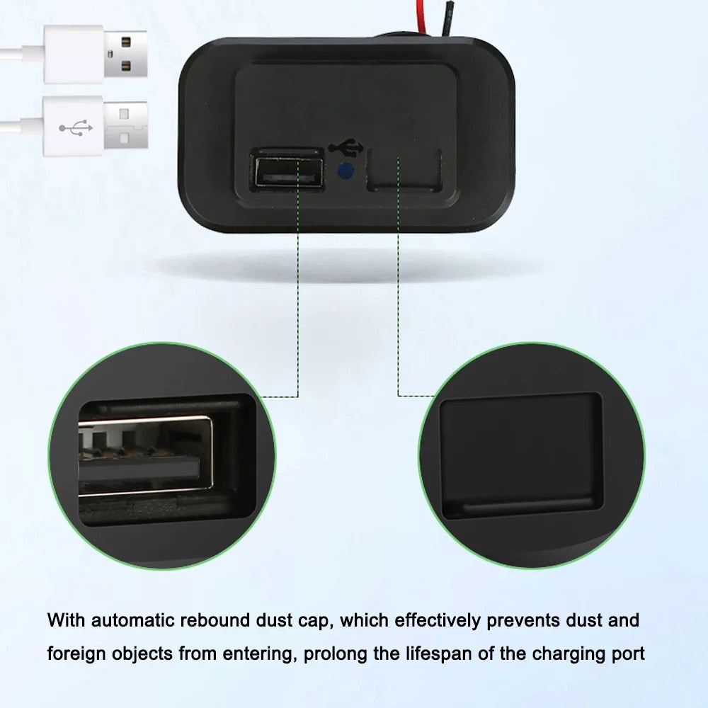 Dual USB 3.1A Car Charger Power Socket 12-24V with Dust Cover (installed view) Dual USB 3.1A Car - USB charger socket installed view | NZ Depot