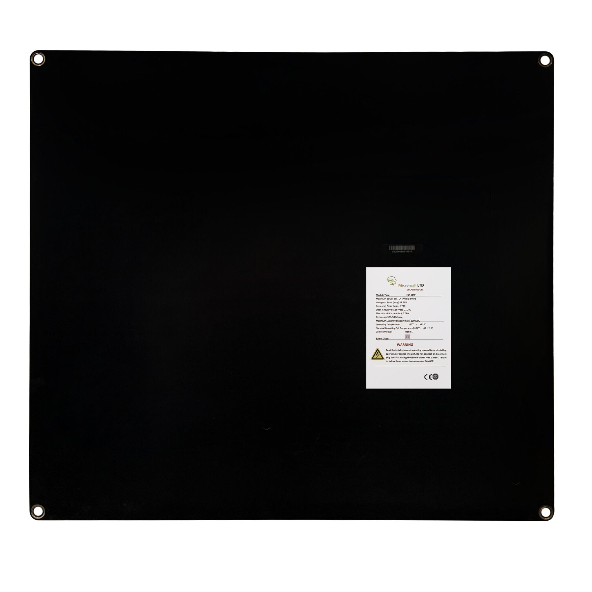 NEW TECHNOLOGY 50W Flexible Solar Panel - FSF-HB50WP (side profile) NEW TECHNOLOGY 50W Flexible - Flex50w side profile | NZ Depot