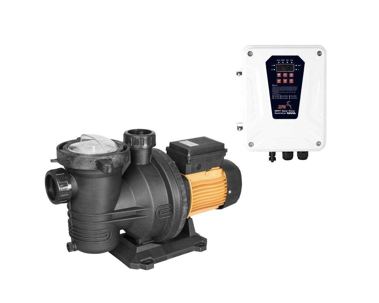 Latest Upgrade 1200W Solar Swimming Pool Pump Kit (side profile) Latest Upgrade 1200W Solar - PUMP-POOL-CB side profile | NZ Depot