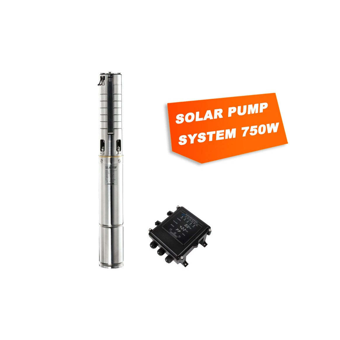 96V 750W Submersible Solar Power Pump + Controller (side profile) 96V 750W Submersible Solar - SL-PUMP750W side profile | NZ Depot
