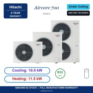 Hitachi 10kW Aircore 700 - PPFC-4.0UFA1NQ-PAS-4.0UFASNQ1-SET side profile | NZ Depot