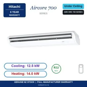 Hitachi 12.5kW Aircore 700 - PPFC-5.0UFA1NQ-PAS-5.0UFASNQ1-SET side profile | NZ Depot