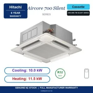 Hitachi 10kW Aircore 700 Silent Iconic - PCI-4.0UFA1NQ-PAS-4.0UFASNQ1-SET side profile | NZ Depot