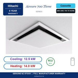 Hitachi 12.5kW Aircore 700 Silent Iconic Three Phase - PCI-5.0UFA1NQ-PAS-5.0UFASMQ1-SET side profile | NZ Depot