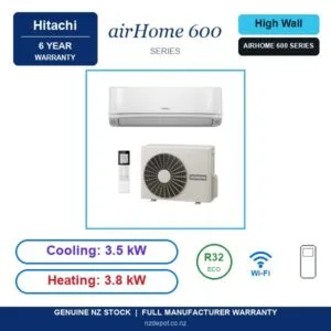 Hitachi 3.5kW airHome 600 - RAK-VJ35PHAT-RAC-VJ35PHAT-SET side profile | NZ Depot