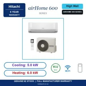 Hitachi 5kW airHome 600 - RAK-VJ50PHAT-RAC-VJ50PHAT-SET side profile | NZ Depot