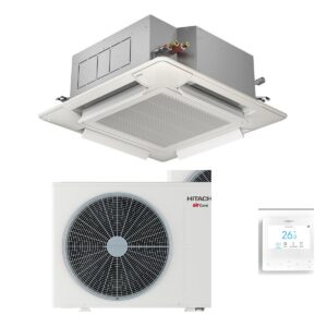 Hitachi 5kW Aircore 700 Silent Iconic Cassette Heat Pump Air Conditioner - Complete Set (Indoor + Outdoor)