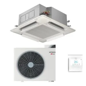Hitachi 14kW Aircore 700 Silent Iconic Three Phase Cassette Heat Pump Air Conditioner - Complete Set (Indoor + Outdoor) - NZ Depot