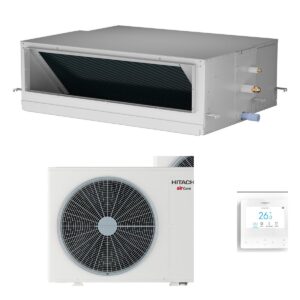 Hitachi 10kW Aircore 700 High Static Three Phase Ducted Systems Heat Pump Air Conditioner - Complete Set (Indoor + Outdoor)