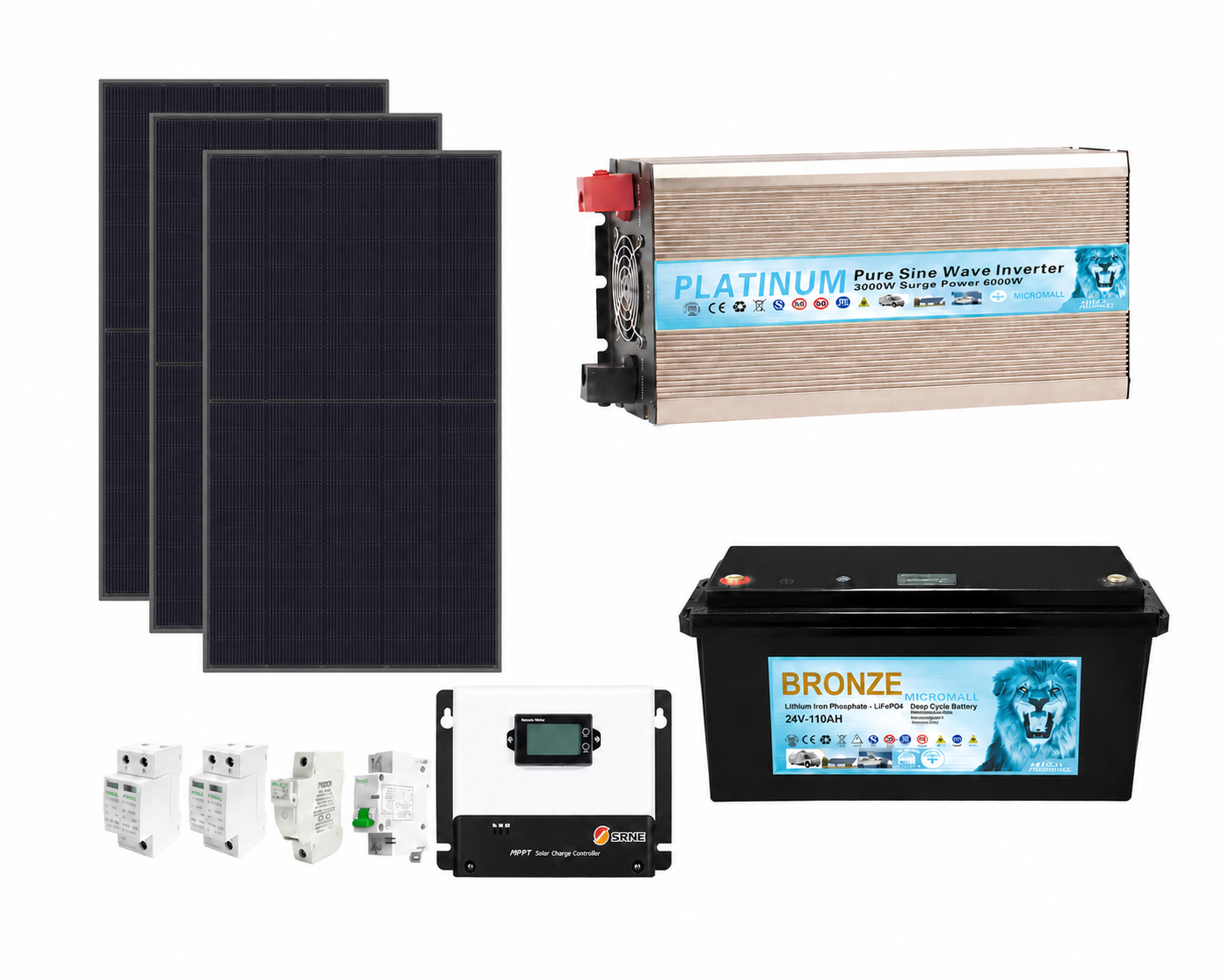 7KWH 24V 3KW Off Grid LiFePO4 Lithium Battery Solar Kit 1 7KWH 24V 3KW Off - CB1200PS3KL front view | NZ Depot