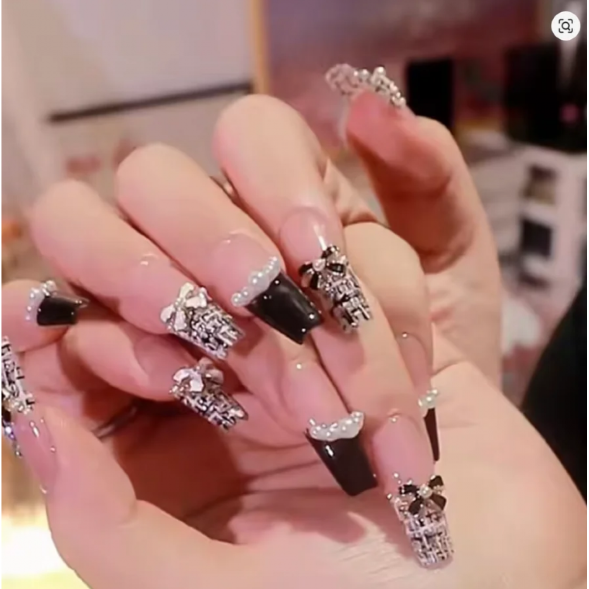 24pcs Black French Press on Nails White Bow Pearl Design 1 Buy 24pcs Black French Press on Nails White Bow Pearl Design Online - Homeware Clearance Sale - - 1 - NZ Depot Delivery