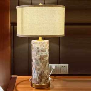 Buy American Luxury Shell Table Lamp LED Cloth Art Desk Light Online - Homeware Clearance Sale -  - 2 - NZ Depot Delivery