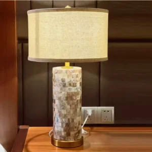Buy American Luxury Shell Table Lamp LED Cloth Art Desk Light Online - Homeware Clearance Sale -  - 2 - NZ Depot Delivery