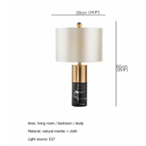 Buy Fabric Marble Living Room Sofa Table Lamps - Black Online - Homeware Clearance Sale -  - 2 - NZ Depot Delivery