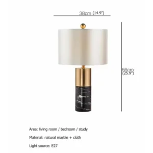 Buy Fabric Marble Living Room Sofa Table Lamps - Black Online - Homeware Clearance Sale -  - 2 - NZ Depot Delivery