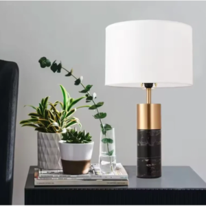 Buy Fabric Marble Living Room Sofa Table Lamps - Black Online - Homeware Clearance Sale -  - 1 - NZ Depot Delivery
