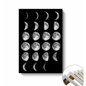 Buy Minimalist Full Moon Canvas Paintings Black White Online - Homeware Clearance Sale -  - 1 - NZ Depot Delivery