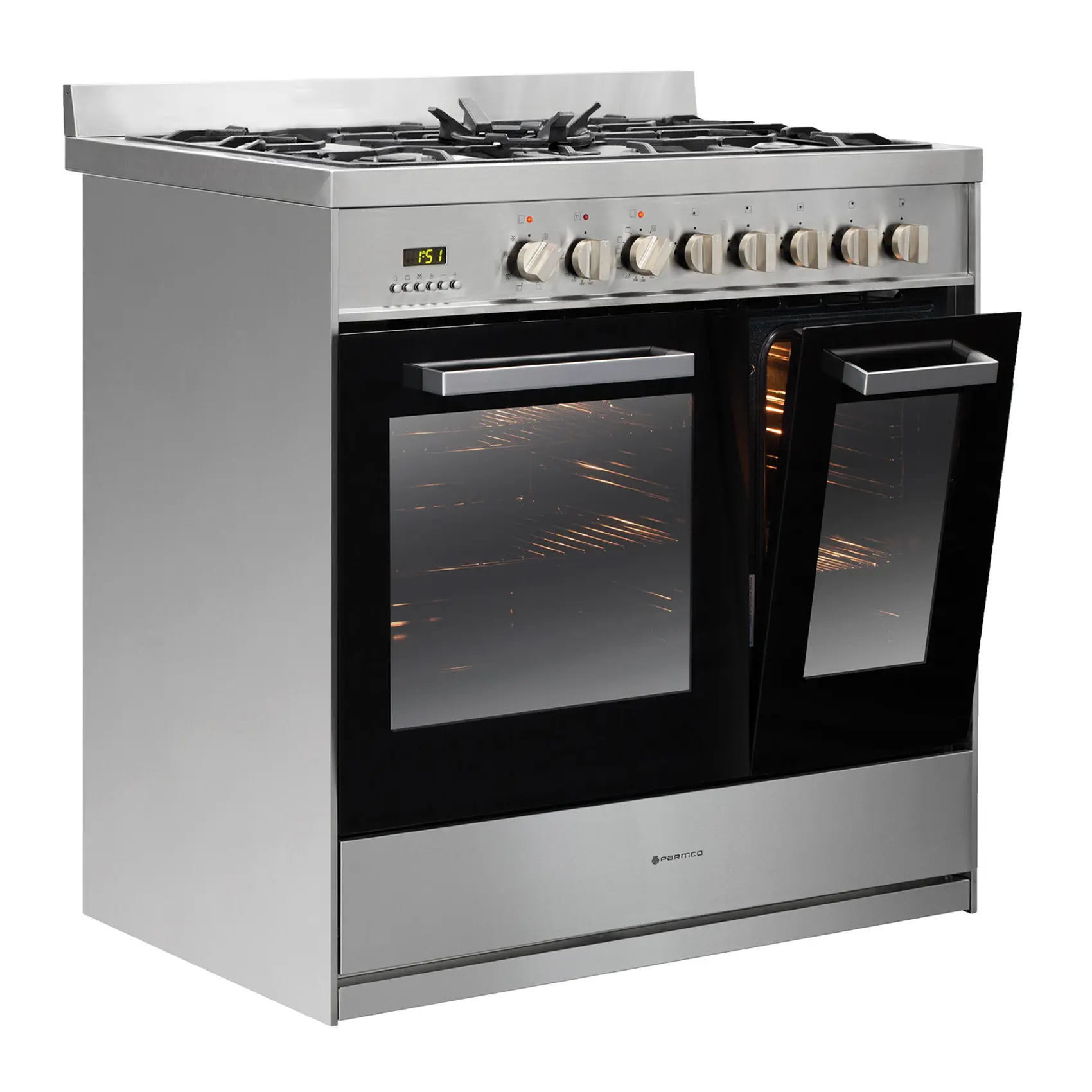 Parmco Freestanding stove 900mm stainless gas 1.5oven - FS9S-5-3 - - 3 - NZ DEPOT Parmco Buy Parmco Freestanding stove 900mm stainless gas 1.5oven Online - - 3 - NZ Depot Kitchen