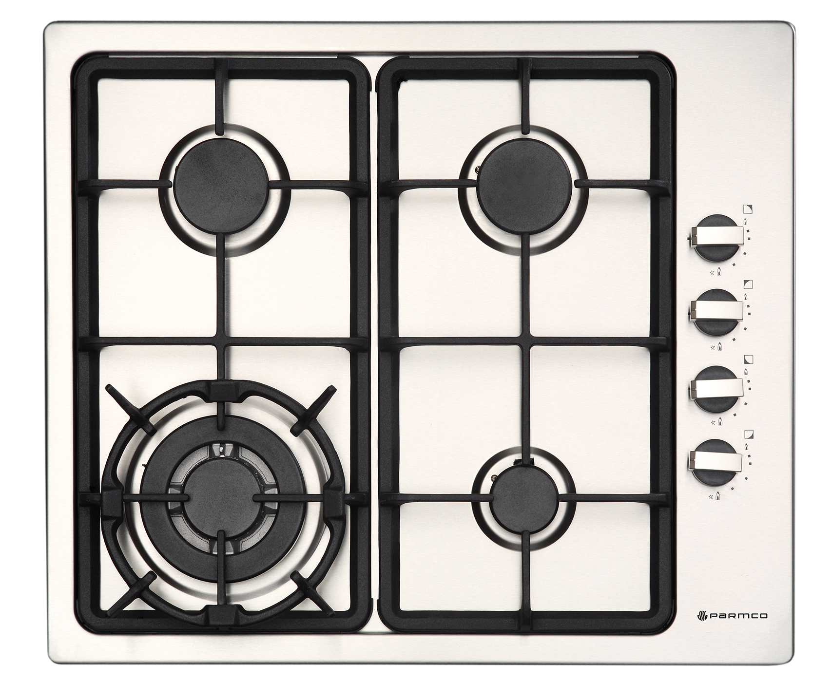Parmco Gas cooktop 600mm stainless 3burner+wok 1 Buy Parmco Gas cooktop 600mm stainless 3burner+wok Online - - 1 - NZ Depot Kitchen