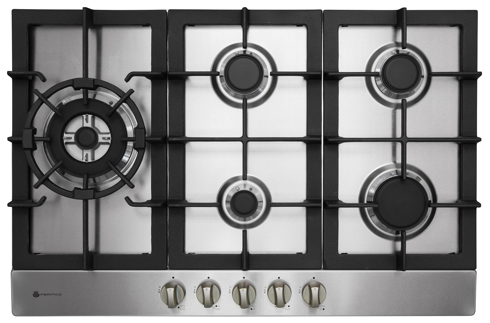 Parmco Gas cooktop 770mm stainless 4burner+wok 1 Buy Parmco Gas cooktop 770mm stainless 4burner+wok Online - - 1 - NZ Depot Kitchen