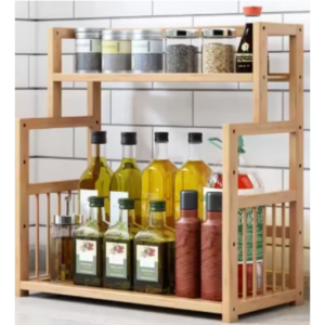 Buy Simple Modern Bamboo Kitchen Storage Rack Online - Homeware Clearance Sale -  - 1 - NZ Depot Delivery