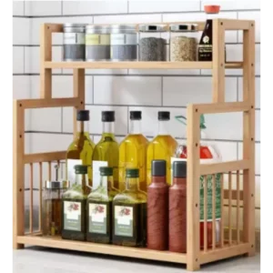 Buy Simple Modern Bamboo Kitchen Storage Rack Online - Homeware Clearance Sale -  - 1 - NZ Depot Delivery