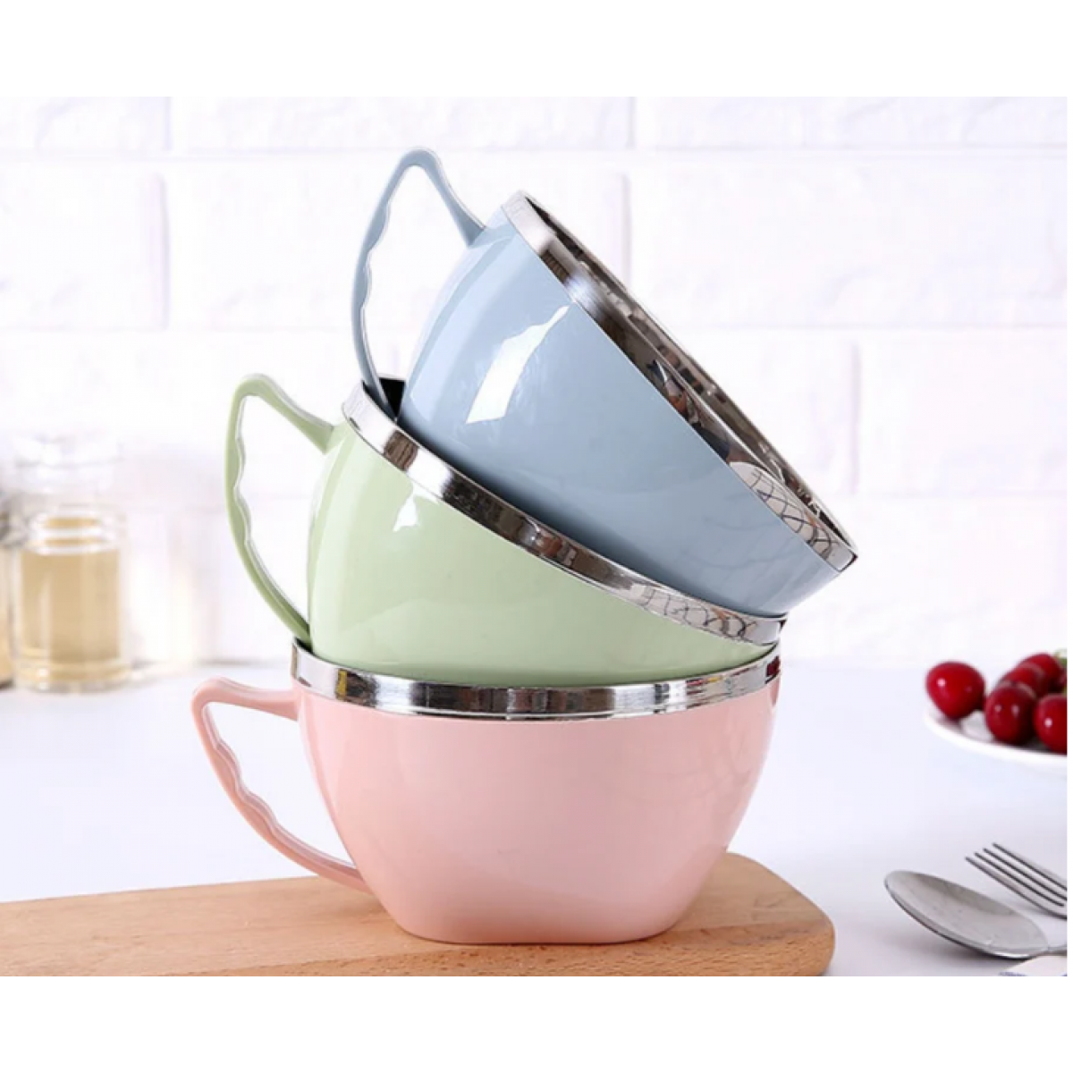 Stainless Steel Bowl with Handle Anti Scalding Kitchenware - Mixing Bowl - Homeware Clearance Sale - 6 - NZ DEPOT Bathroom Buy Stainless Steel Bowl with Handle Anti Scalding Kitchenware Online - Homeware Clearance Sale - - 6 - NZ Depot Delivery