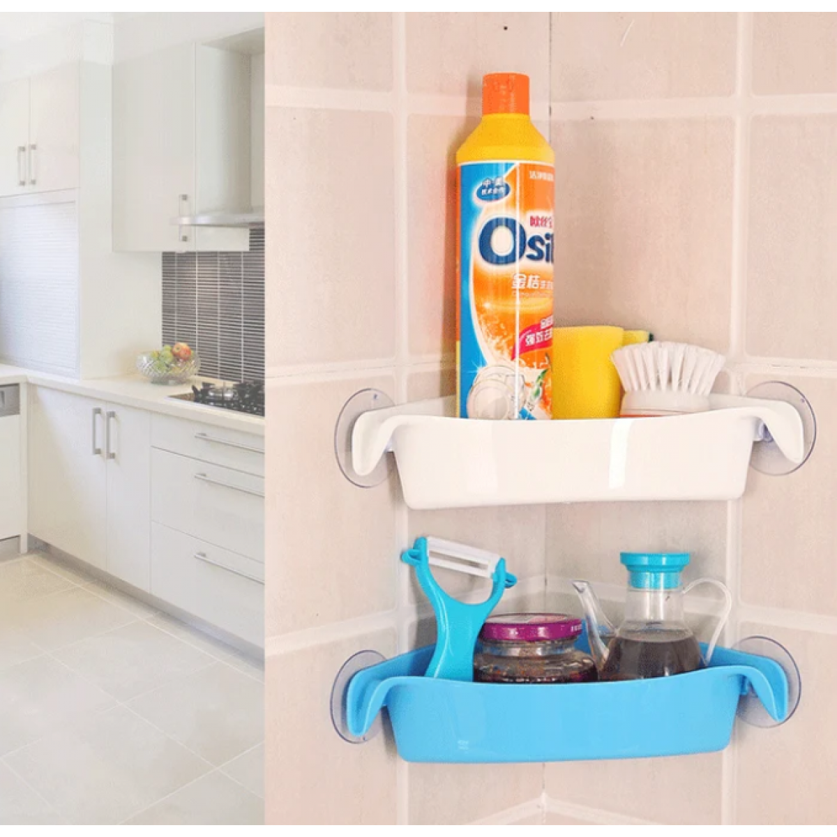 Triangle Storage Rack Multi-Use Bathroom Kitchen Corner Wall Mounted Rack 1 Buy Triangle Storage Rack Multi-Use Bathroom Kitchen Corner Wall Mounted Rack Online - Homeware Clearance Sale - - 1 - NZ Depot Delivery
