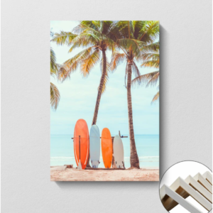 Buy Tropical Palm Beach Surfboard Canvas Wall Art Online - Homeware Clearance Sale -  - 1 - NZ Depot Delivery