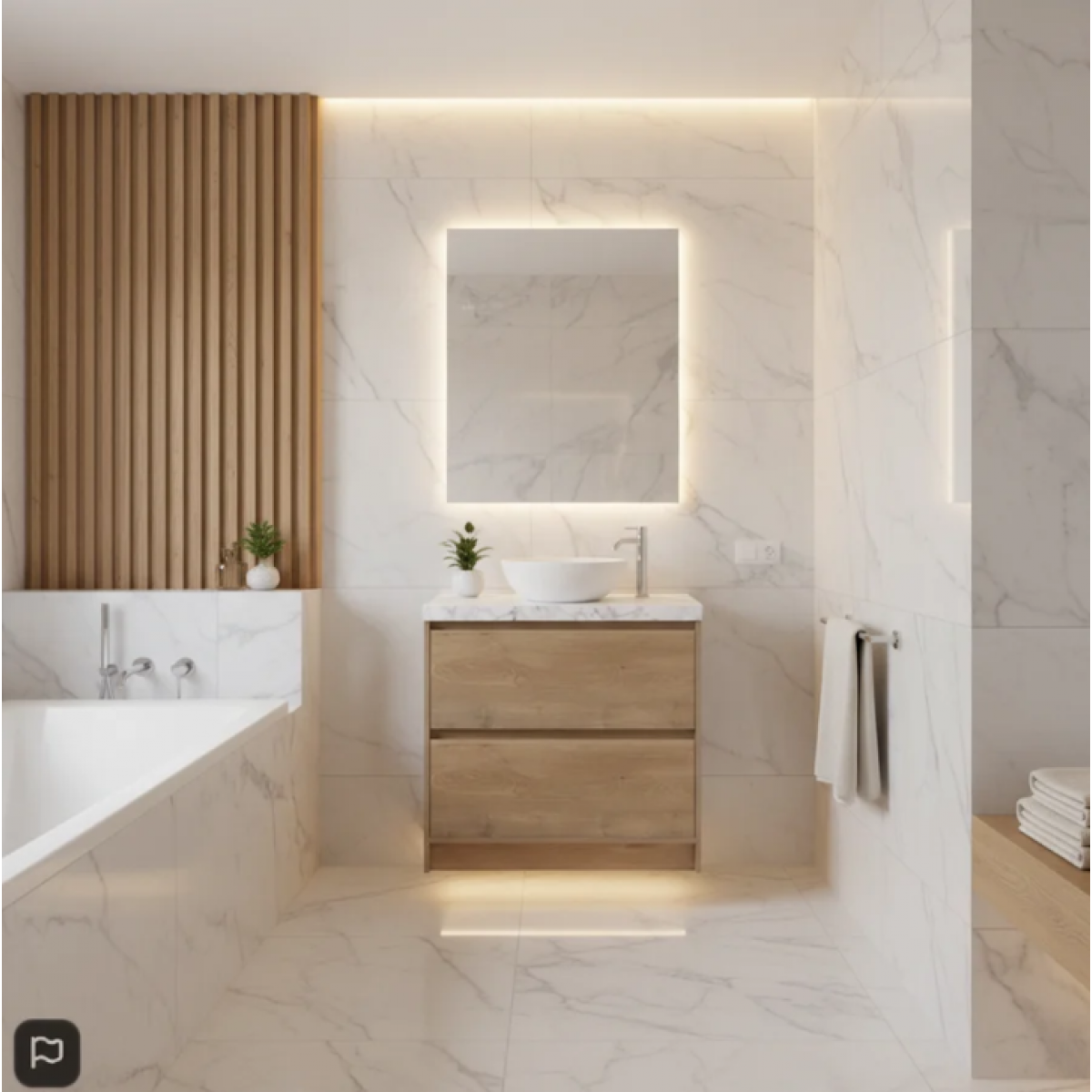 Vanity - Etham Series with Stone Top 900mm - Wood - E900F-AS Wood - Vanities - 3 - NZ DEPOT Bathroom Buy Vanity - Etham Series with Stone Top 900mm - Wood Online - Vanities - Freestanding - Square Basin - 3 - NZ Depot Delivery