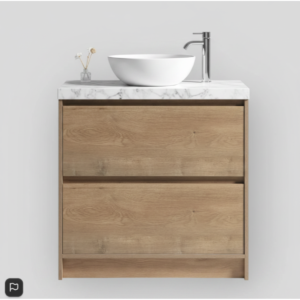 Buy Vanity - Etham Series with Stone Top 900mm - Wood Online - Vanities - Freestanding - Square Basin - 1 - NZ Depot Delivery