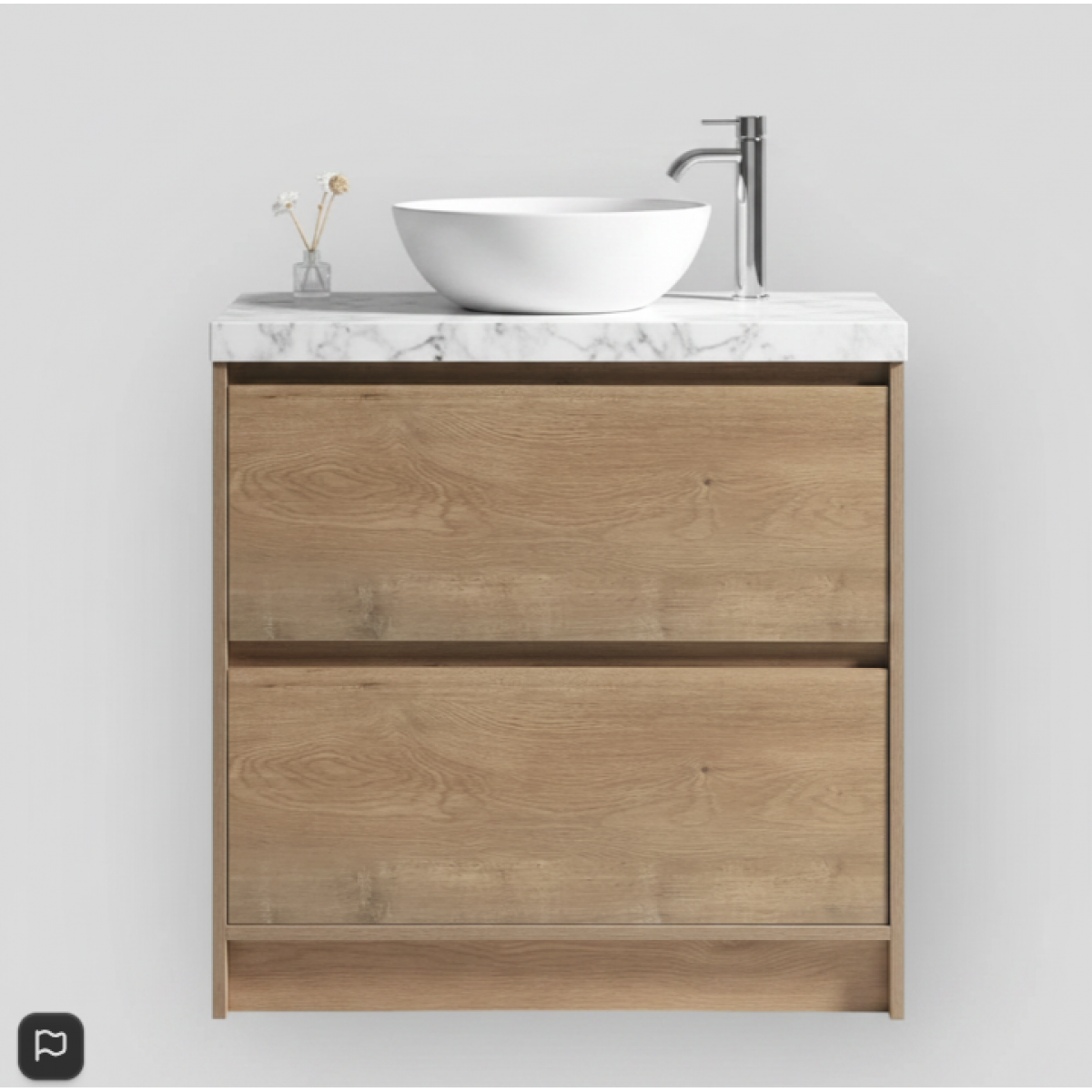 Vanity - Etham Series with Stone Top 900mm - Wood 1 Buy Vanity - Etham Series with Stone Top 900mm - Wood Online - Vanities - Freestanding - Square Basin - 1 - NZ Depot Delivery