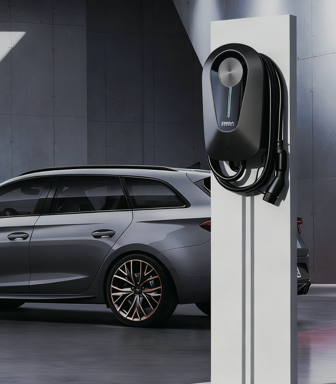 ZEEDA Explorer 11-22kW Type 2 Smart AC EV Charger (side profile) ZEEDA Explorer 11-22kW Type - ZEEDA-EXPLORER-11-22KW side profile | NZ Depot