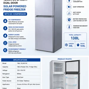 138L 12-24V DC Upright - BCD-138 side profile | NZ Depot