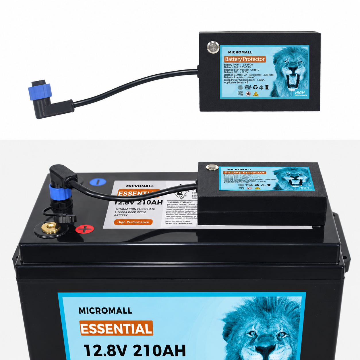 12.8V 210Ah Essential LiFePO4 Battery Deep Cycle Battery with 4S Battery Protector 1 12.8V 210Ah Essential LiFePO4 - Pac-BTL-12.8V210-BP front view | NZ Depot