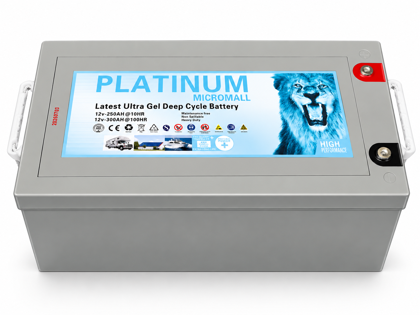 Solar Battery 300Ah 100hr 12V AGM GEL 2.0 Deep Cycle Solar Battery 1 Solar Battery 300Ah 100hr - BTG-12V300 front view | NZ Depot