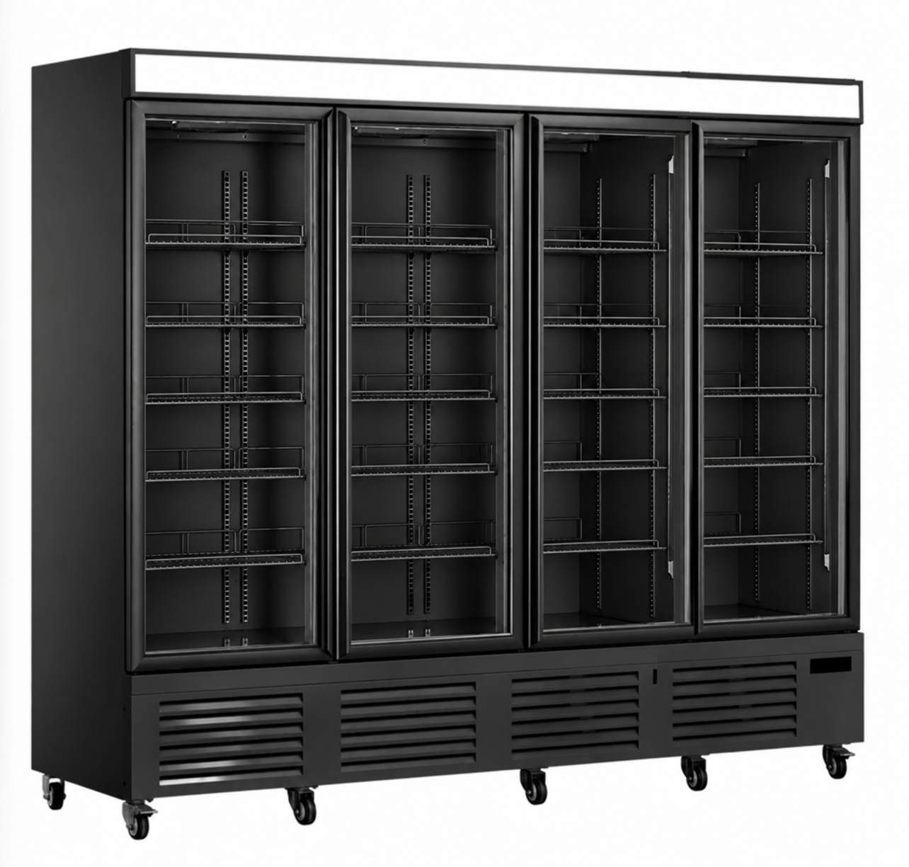 Four Door Glass Display Fridge LC-2500FX | Commercial Refrigeration | Snow Village 1 Buy Four Door Glass Display Fridge LC-2500FX Online - Commercial Freezers - 1 - NZ Depot Delivery